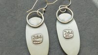 Sterling Silver Bronze Lizard Skin Mod Industrial Earrings, Mixed Metal Textured Dangles