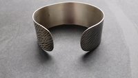 Earth Tone Colored Diamonds Mixed Metal Bronze Sterling Silver Patterned Wire Statement Cuff Bracelet