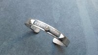 Champagne Diamond Sterling Silver Industrial Cuff, Snakeskin Wire Metal Stud Colored Diamond Bracelet