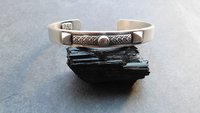 Champagne Diamond Sterling Silver Industrial Cuff, Snakeskin Wire Metal Stud Colored Diamond Bracelet