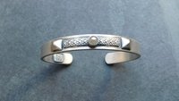 Champagne Diamond Sterling Silver Industrial Cuff, Snakeskin Wire Metal Stud Colored Diamond Bracelet