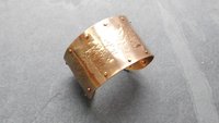 Bronze Hammered Rivet Heavy Metal Cuff Bracelet