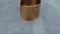 Bronze Hammered Rivet Heavy Metal Cuff Bracelet
