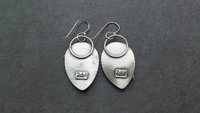 Brown Crazy Lace Agate Smoky Topaz Sterling Silver Wavy Stamped Earrings