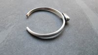 Quartz Crystal Red Hematite Phantom Inclusion Sterling Silver Cuff Bracelet