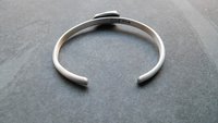 Quartz Crystal Red Hematite Phantom Inclusion Sterling Silver Cuff Bracelet