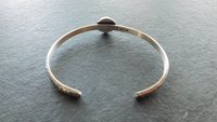 Sleeping Beauty Turquoise Textured Sterling Silver Skinny Stacking Cuff Bracelet
