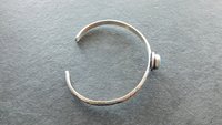 Sleeping Beauty Turquoise Textured Sterling Silver Skinny Stacking Cuff Bracelet