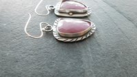 Rose Pink Sapphire Sterling Silver Stamped Dangle Earrings
