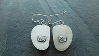 Rose Pink Sapphire Sterling Silver Stamped Dangle Earrings