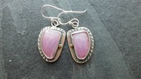 Rose Pink Sapphire Sterling Silver Stamped Dangle Earrings