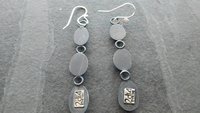Citrine Iolite Garnet Multi Stone Oxidized Sterling Silver Long Gemstone Dangle Earrings