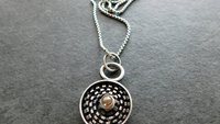 Earth Tone Colored Diamond Sterling Silver Modernist Wire Pendant Necklace