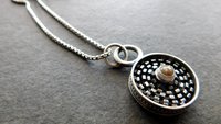 Earth Tone Colored Diamond Sterling Silver Modernist Wire Pendant Necklace