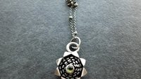 Green Tourmaline Ornate Sterling Silver Wire Studs Modernist Pendant Necklace