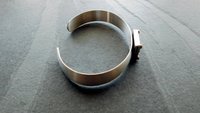 Aquamarine Raw Crystal Oxidized Sterling Silver 14K Gold Dot Mixed Metal Cuff Bracelet