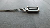 Indicolite Tourmaline Raw Crystal Mineral Oxidized Sterling Silver 14K Gold Mixed Metal Pendant Necklace