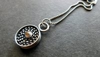Earth Tone Colored Diamond Sterling Silver Modernist Wire Pendant Necklace