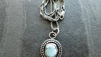 Kazakhstan Golden Hill Lavender Turquoise Nugget Sterling Silver Pendant Necklace