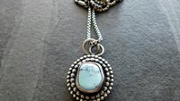 Kazakhstan Golden Hill Lavender Turquoise Nugget Sterling Silver Pendant Necklace