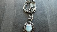 Kazakhstan Golden Hill Lavender Turquoise Nugget Sterling Silver Pendant Necklace