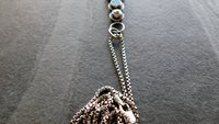 Grey Moonstone Aquamarine Grey Diamond Multi Stone Oxidized Sterling Silver Pendant Necklace