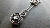 Sterling Silver Ornate Flower Wire Modern Industrial Floral Pendant Necklace