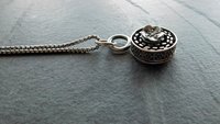 Sterling Silver Ornate Flower Wire Modern Industrial Floral Pendant Necklace