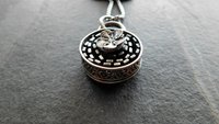 Sterling Silver Ornate Flower Wire Modern Industrial Floral Pendant Necklace
