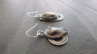 Brown Grey Botswana Agate Sterling Silver Mismatched Earrings