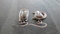Brown Grey Botswana Agate Sterling Silver Mismatched Earrings