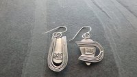 Brown Grey Botswana Agate Sterling Silver Mismatched Earrings