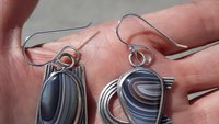 Brown Grey Botswana Agate Sterling Silver Mismatched Earrings