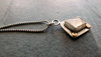Faceted Rainbow Moonstone Hammered Texture Sterling Silver 14K Gold Mixed Metal Pendant Necklace