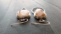 Fiery Orange Brazilian Parana Agate Mismatched Sterling Silver Modernist Statement Earrings