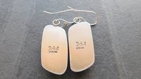 Teal Green Imperial Jasper Ocean Scene Stone Sterling Silver Dangle Earrings