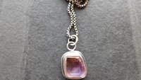 Raw Mineral Ametrine Nugget 14K Gold Dot Oxidized Sterling Silver Minimalist Pendant Necklace