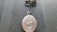 Dendritic Agate Feathers Oxidized Sterling Silver 14K Gold Mixed Metal Pendant Necklace