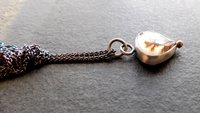 Dendritic Agate Desert Landscape Sterling Silver 14K Gold Pendant Minimalist Necklace