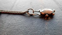 Dark Grey Moonstone Sterling Silver 14K Gold Asymmetrical Minimalist Pendant Necklace