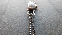 Dark Grey Moonstone Sterling Silver 14K Gold Asymmetrical Minimalist Pendant Necklace