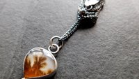 Dendritic Agate Desert Landscape Sterling Silver 14K Gold Pendant Minimalist Necklace