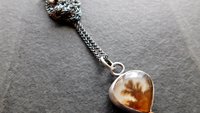 Dendritic Agate Desert Landscape Sterling Silver 14K Gold Pendant Minimalist Necklace