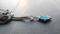 London Blue Topaz Sterling Silver 14K Gold Minimalist Pendant Necklace