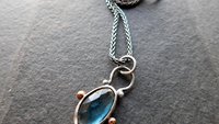 London Blue Topaz Sterling Silver 14K Gold Minimalist Pendant Necklace