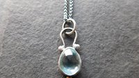 Rosecut Aquamarine Sterling Silver 14K Gold Minimalist Pendant Necklace