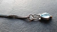 Rosecut Aquamarine Sterling Silver 14K Gold Minimalist Pendant Necklace