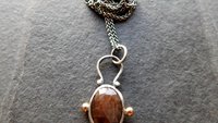 Chocolate Brown Sapphire Sterling Silver 14K Gold Minimalist Pendant Necklace
