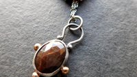 Chocolate Brown Sapphire Sterling Silver 14K Gold Minimalist Pendant Necklace
