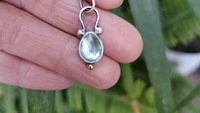 Rosecut Aquamarine Sterling Silver 14K Gold Minimalist Pendant Necklace
